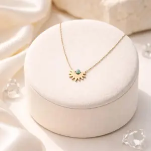 Collar Amanecer Egipcio - Gargantilla Sol y Turquesa